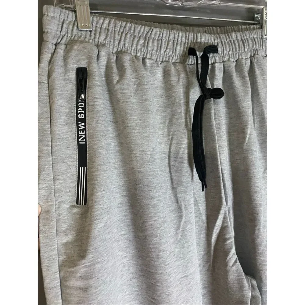 New Sport Grey Quick Dry Athletic Sweat Pants Zipper Pockets Size XXL NWOT